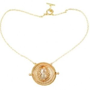 Collana Giratempo Harry Potter dorata in metallo con polvere