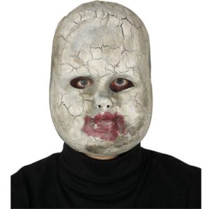 Maschera bambola porcellana horror in pvc