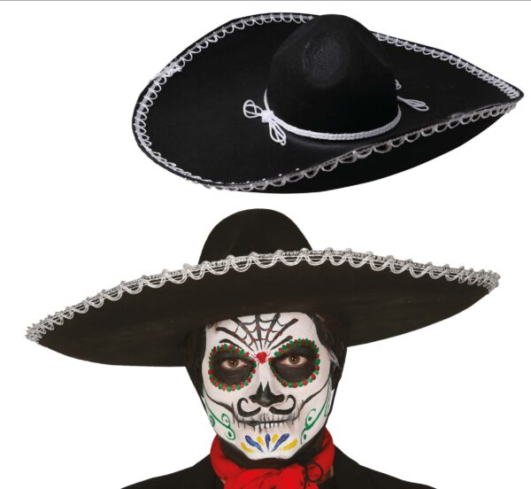 Sombrero messicano nero in feltro