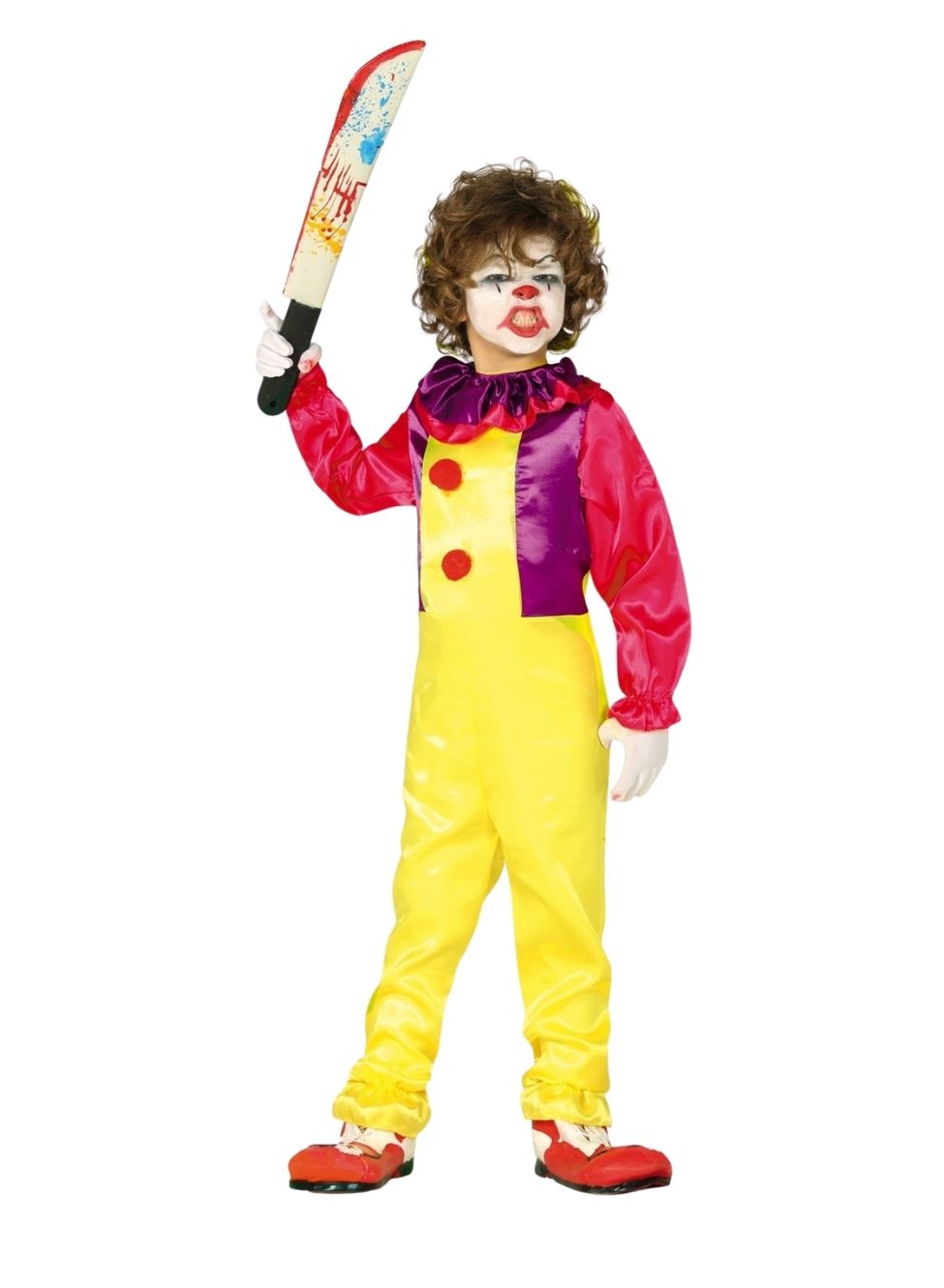 Guirca Costume clown halloween carnevale bambina pagliaccia assassi  Taglia disponibile 5-6 anni
