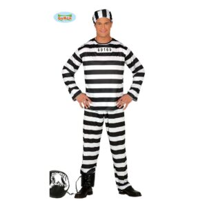 Costume Carcerato a righe adulto - M