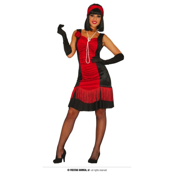 Costume Charleston rosso anni '20 donna