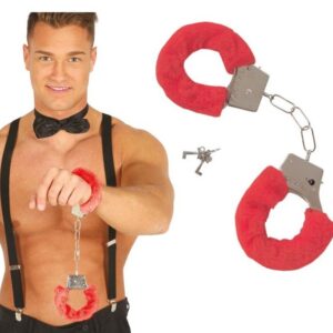 Manette in metallo con pelo rosa