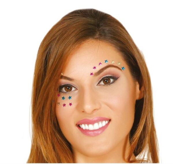 Strass adesivi stelle in multicolore per viso