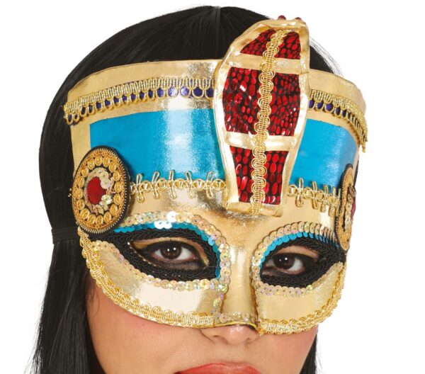 Maschera Egiziana con serpente a mezzo viso
