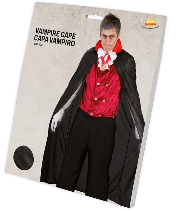 Mantello nero con colletto rosso adulto
