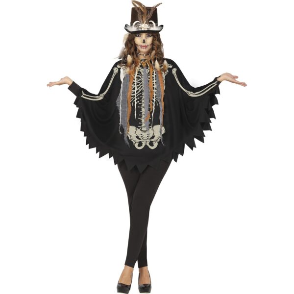Poncho scheletro adulto