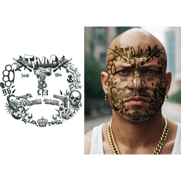 Tatuaggi per viso da gangster