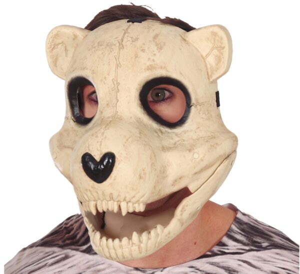 Maschera Orso scheletrica con bocca mobile - immagine 2
