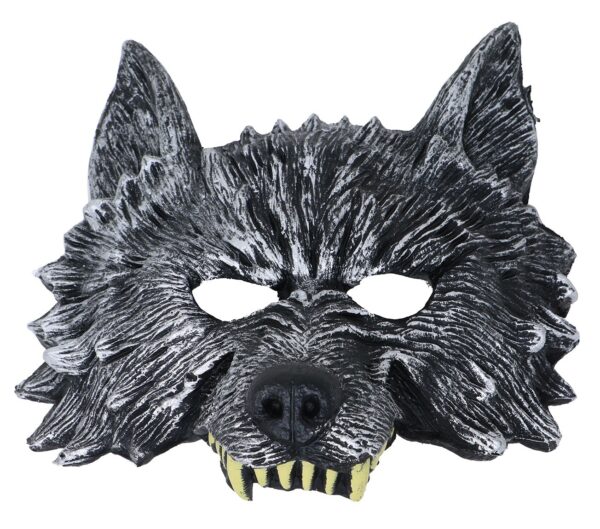 Maschera Lupo mezzo viso in schiuma di lattice - immagine 2