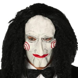 Maschera enigmista SAW pagliaccio Jigsaw in lattice