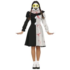 Clown terrificante bianco e nero donna
