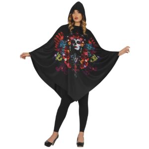 Poncho Teschio Messicano Catrina adulto