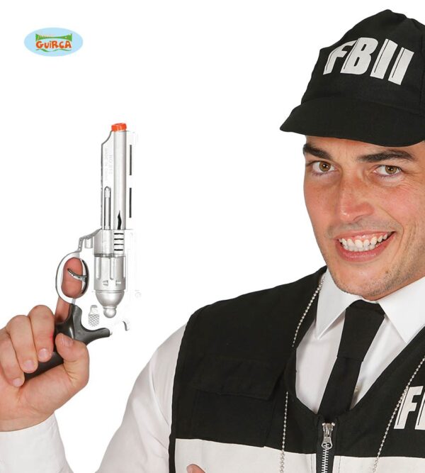 Pistola Revolver grigia in plastica  28 cm
