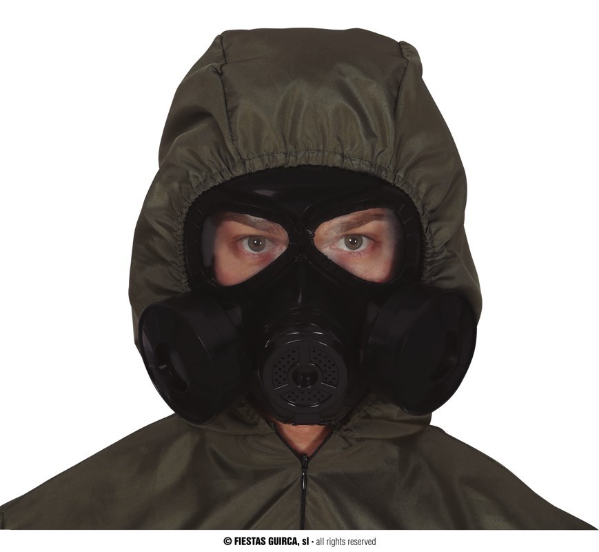 Maschera Antigas Nera in Plastica Rigida