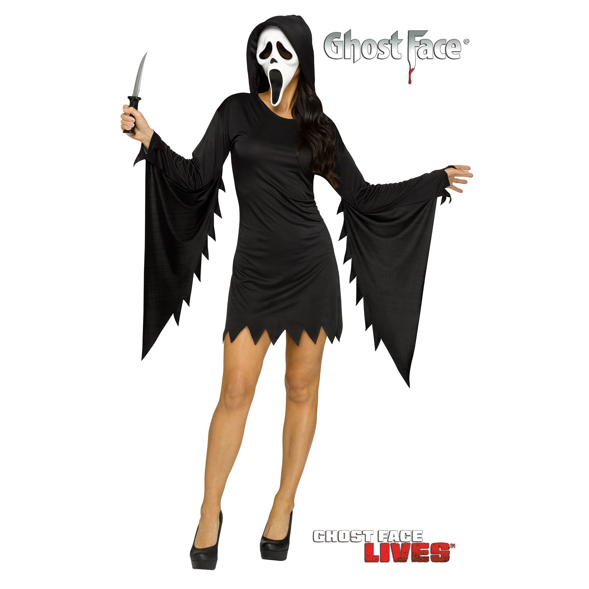 Costume Ghostface Scream Donna corto e sexy Originale con maschera