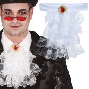 Fazzoletto da petto in pizzo jabot bianco o nero