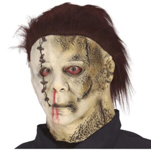 Maschera Michale Myer assassino in lattice con capelli