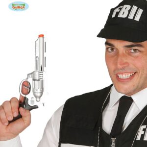 Pistola Revolver grigia in plastica  28 cm