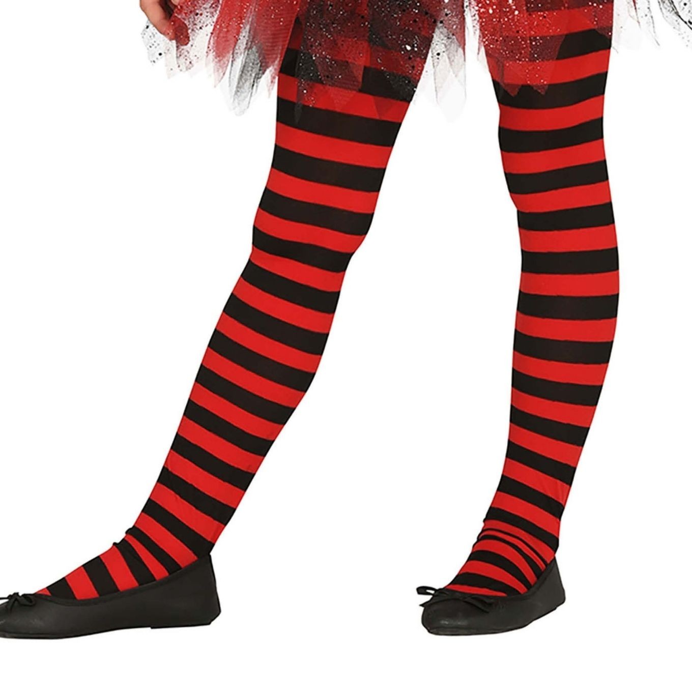 Collant righe rosse e nere bambina