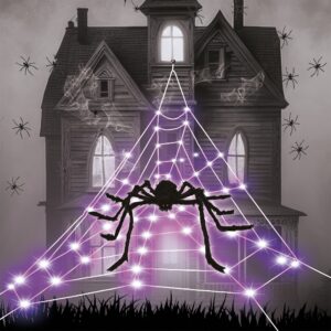 Ragnatela luminosa con ragno diametro 5 metri triangolare