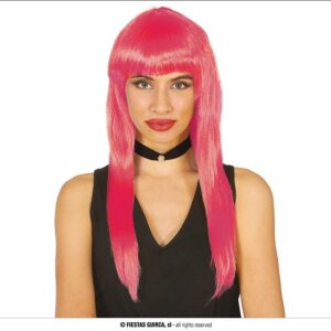 Parrucca Fucsia capelli lunghi e lisci
