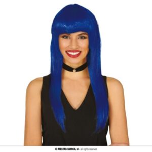Parrucca Blu capelli lunghi e lisci