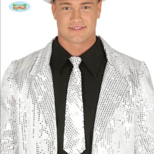 Cravatta argento con paillettes