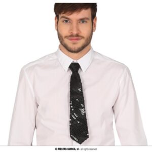 Cravatta nera con paillettes