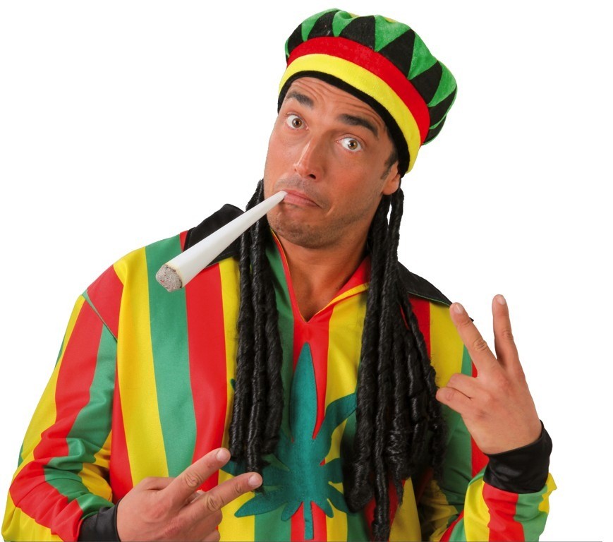 Cappello giamaicano con parrucca rasta