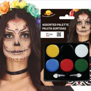 Palette 6 colori assortiti con pennello per trucca bimbi