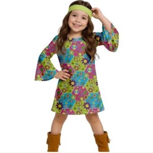 Costume Hippie Figli dei fiori anni bimba