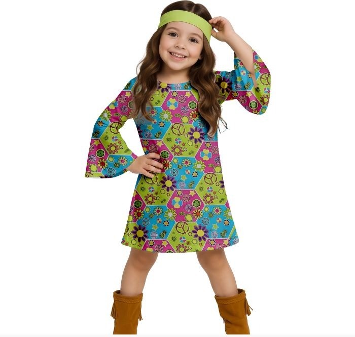 Costume Hippie Figli dei fiori anni bimba