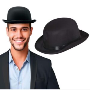 Bombetta satinata in raso nera adulto con elastico interno