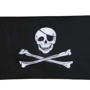 Bandiera dei pirati nera con teschio bianco 90x150 cm