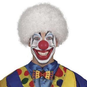 Parrucca riccia Clown Bianca
