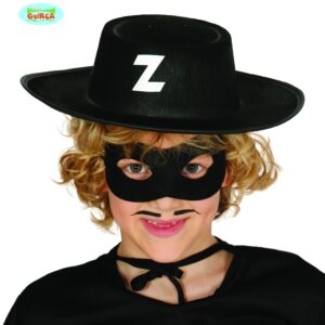 Cappello zorro bandito nero in feltro bimbo