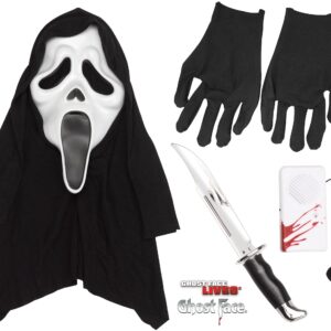 Kit Completo Ghostface con maschera modulatore coltello e guanti originali