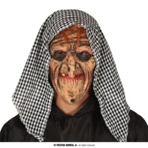 Maschera Befana in lattice con foulard