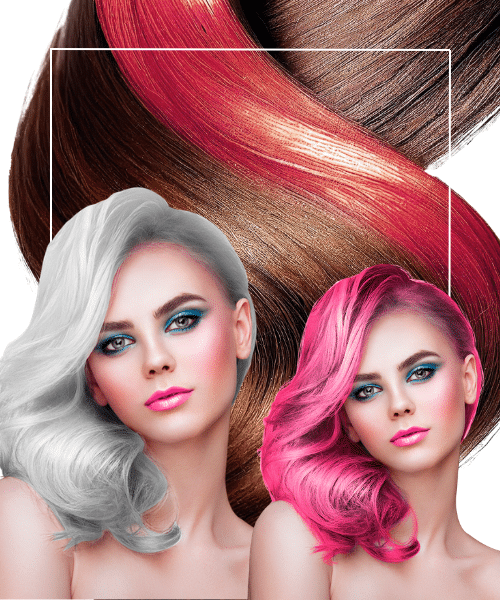 Immagine con due donne con capelli colorati