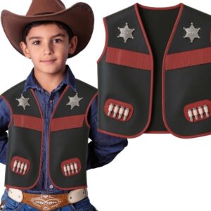Gilet da Cowboy per bambino con stelle da sceriffo taglia unica