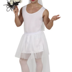 Tutù bianco da sposa con strascico per uomo