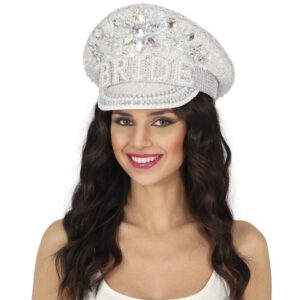 Cappello stile polizia con strass "Bride" addio al nubilato