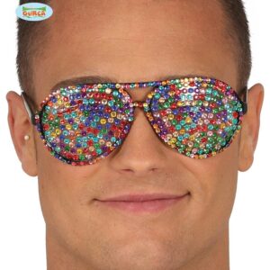 Occhiali con Strass Multicolor