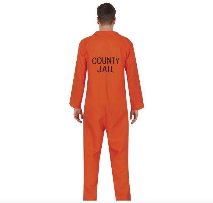 Costume Carcerato Tuta Arancione adulto - immagine 2