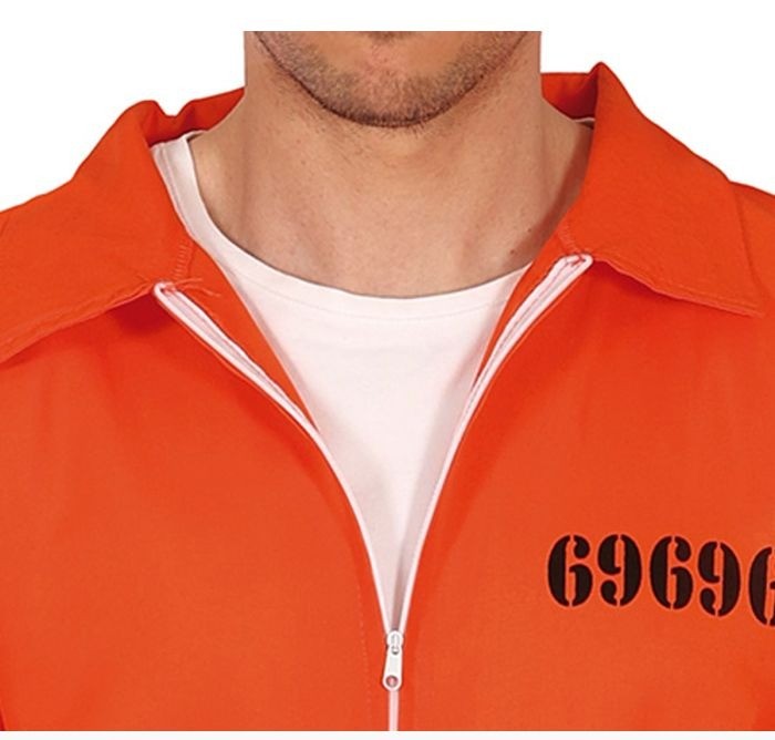 Costume Carcerato Tuta Arancione adulto - immagine 4