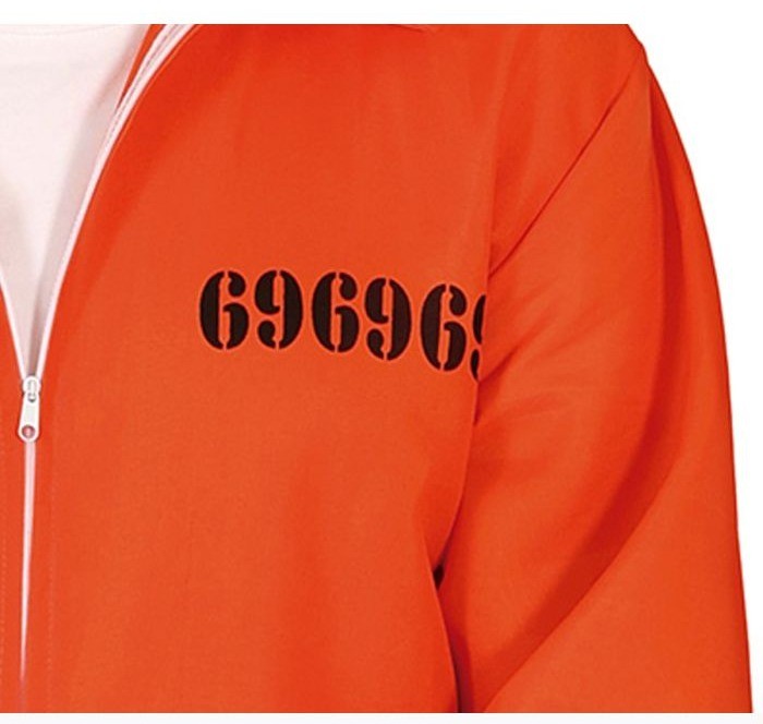 Costume Carcerato Tuta Arancione adulto - immagine 3