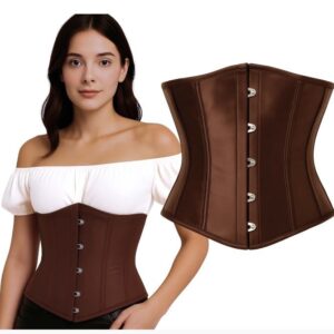 Corsetto marrone in similpelle