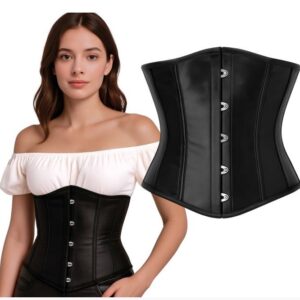 Corsetto nero in similpelle