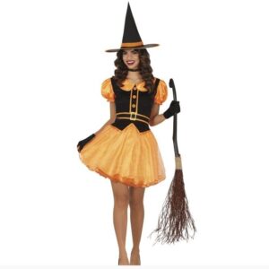 Costume Strega arancione sexy donna